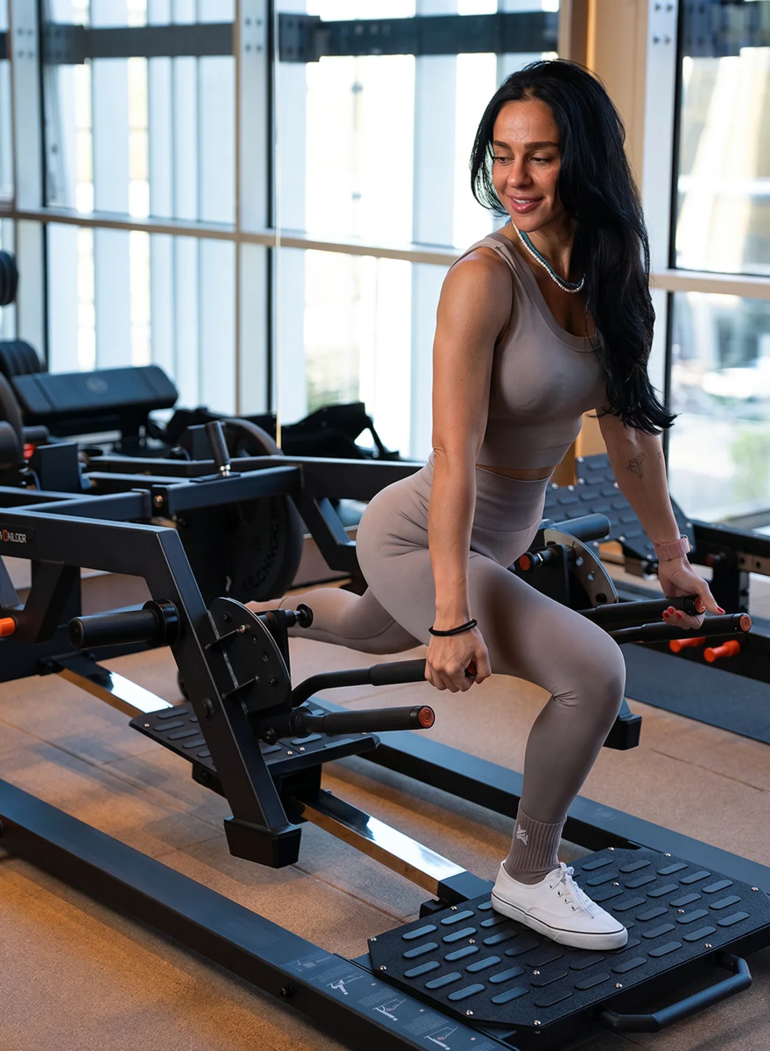 A coach leading HIIT and conditioning at Vy Boutique
